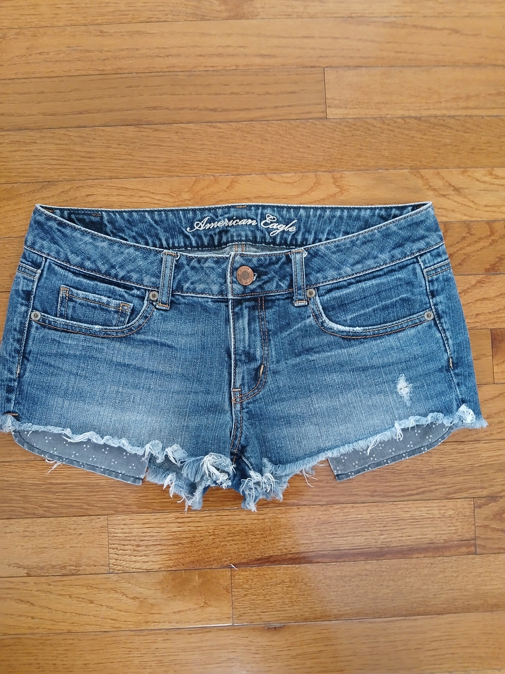 American Eagle Outfitters Blue Distressed Denim Cutoff Shorts